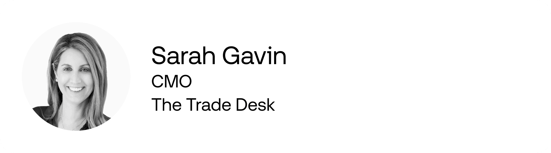 Sarah Gavin, TTD